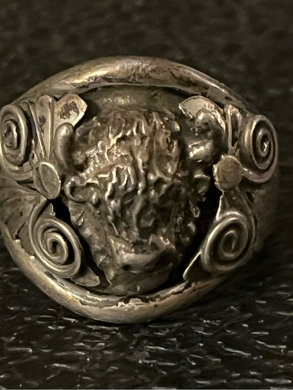 Vintage Native American silver buffalo ring size 11